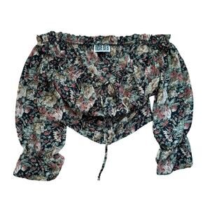 Next Era Vintage Peasant Top Floral Off The Shoulder Womens Size Medium